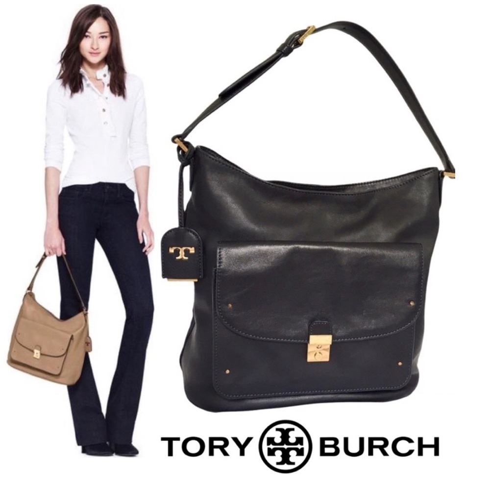 Tory Burch Pricilla Hobo Bag In Tan And Gold